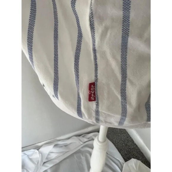 Women's Levi's Off-Shoulder Blue Striped Blouse Size L - Picture 5 of 8